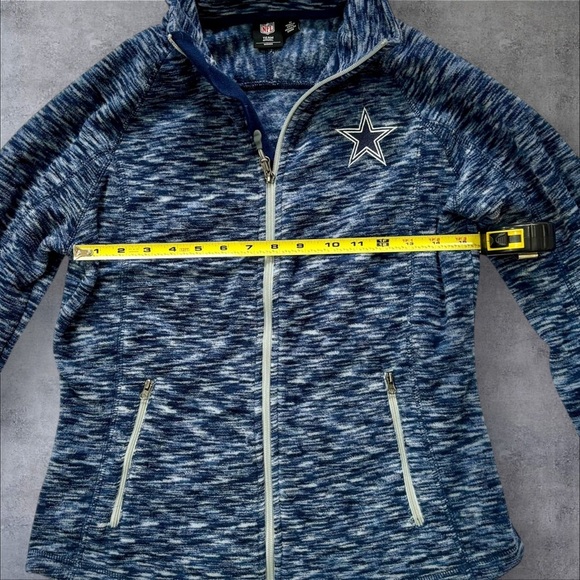 Dallas Cowboys NFL Team Apparel Women’s Medium Blue & White Full Zip-Up Fleece - Picture 4 of 7